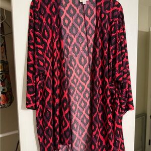 LuLaRoe Vibrant Pink and Black Kimono